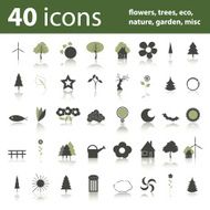 Set of 40 Natural Icons Clip-Art