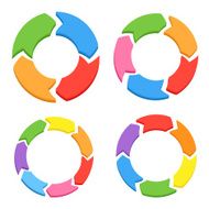 Color Circle Arrows Set For Infographics