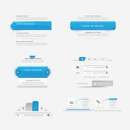 Website template infographic design menu navigation elements with icons set