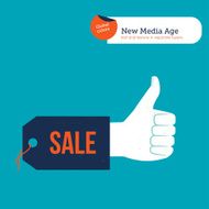 sale label with I like hand