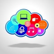 Cloud computing clip-art illustration N5