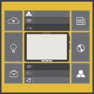 UI flat design with tablet computer