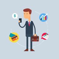 Character - businessman Vector illustration flat style