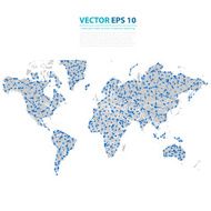 Vector Abstract Telecommunication Earth Map N15
