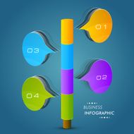 Business infographics layout with speech bubbles