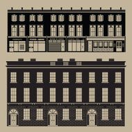 Monochrome english terrace houses