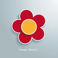 Red Orange Flower Easter Card N2
