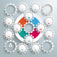 Big Circle Colored Infographic Machine Gear