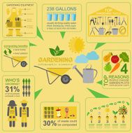 Garden work infographic elements Working tools set N22