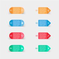 Vector paper stickers and labels with realistic shadows for infographic N6
