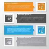 Vector business step paper chart and numbers banner design templ N3