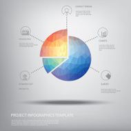 Colorful pie chart symbol in modern low polygonal shape suitable N2