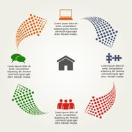 Abstract infographic with dots arrows Vector illustration N3