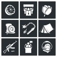 Color revolutions and coup Vector Icons Set