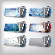 Big Infographic banners set origami styled vector N6
