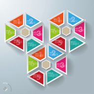 Three Hexagon Triangles With Centre