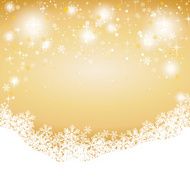 Snow And Stars Golden Background