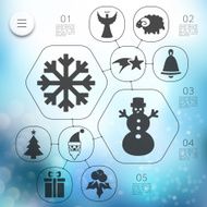 Christmas infographic with unfocused background N185