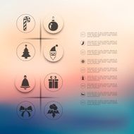 Christmas infographic with unfocused background N187