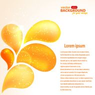 Abstract background with floral design elements in orange colors