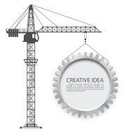 Crane lifts the gear