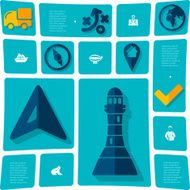 navigation flat infographic N50