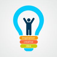 Man inside bulb Creative concept