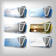 Big Infographic banners set origami styled vector N7