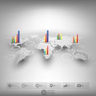 World map in perspective blurred infographic vector template for business N8