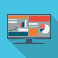 Analysis charts and graphs symbols on smart devices icons with N3