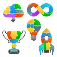 Set icons of the puzzle N2