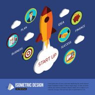 Business start up rocket space
