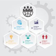 Hexagons group modern business template Can use for banner prom N4