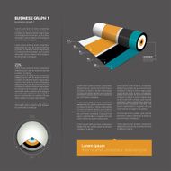 Modern flat page layout with text and chart diagram N10