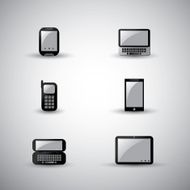 Collection of Modern and Vintage Mobile Gadget Illustrations N2