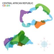 Abstract vector color map of Central African Republic with transparent