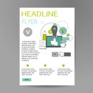 Headline flyer template with business startup concept