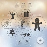 Christmas infographic with unfocused background N188