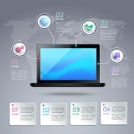 Laptop infographic template