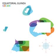 Abstract vector color map of Equatorial Guinea with transparent paint
