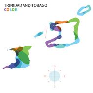 Abstract vector color map of Trinidad and Tobago with transparent