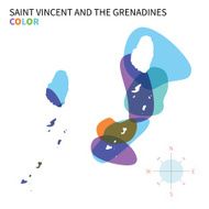 Abstract vector color map of Saint Vincent and the Grenadines