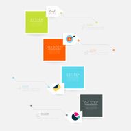 Abstract business info graphics template with icons N101