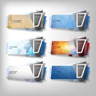 Big Infographic banners set origami styled vector N8