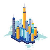 Isometric City buildings and architecture Cityscape N2