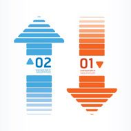 arrows line orange and blue color
