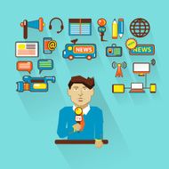 Profession of people Flat infographic Interviewer