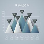 3d line and triangle chart infographics
