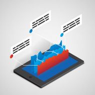 tablet PC with chart business concept