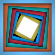 Colorful paper square and frame background